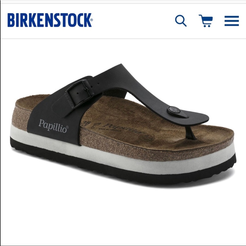 Lightly worn Birkenstock “GIZAH” platform sandals